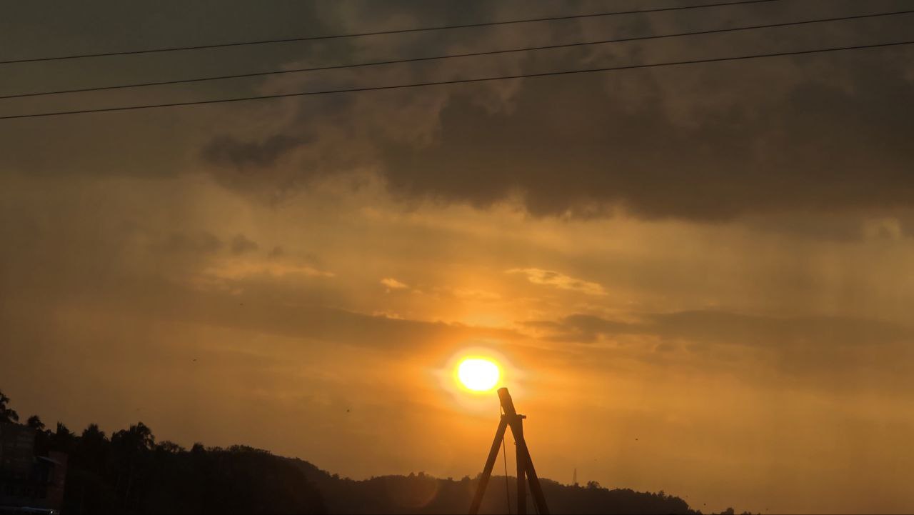 Sunset over Pattambi River